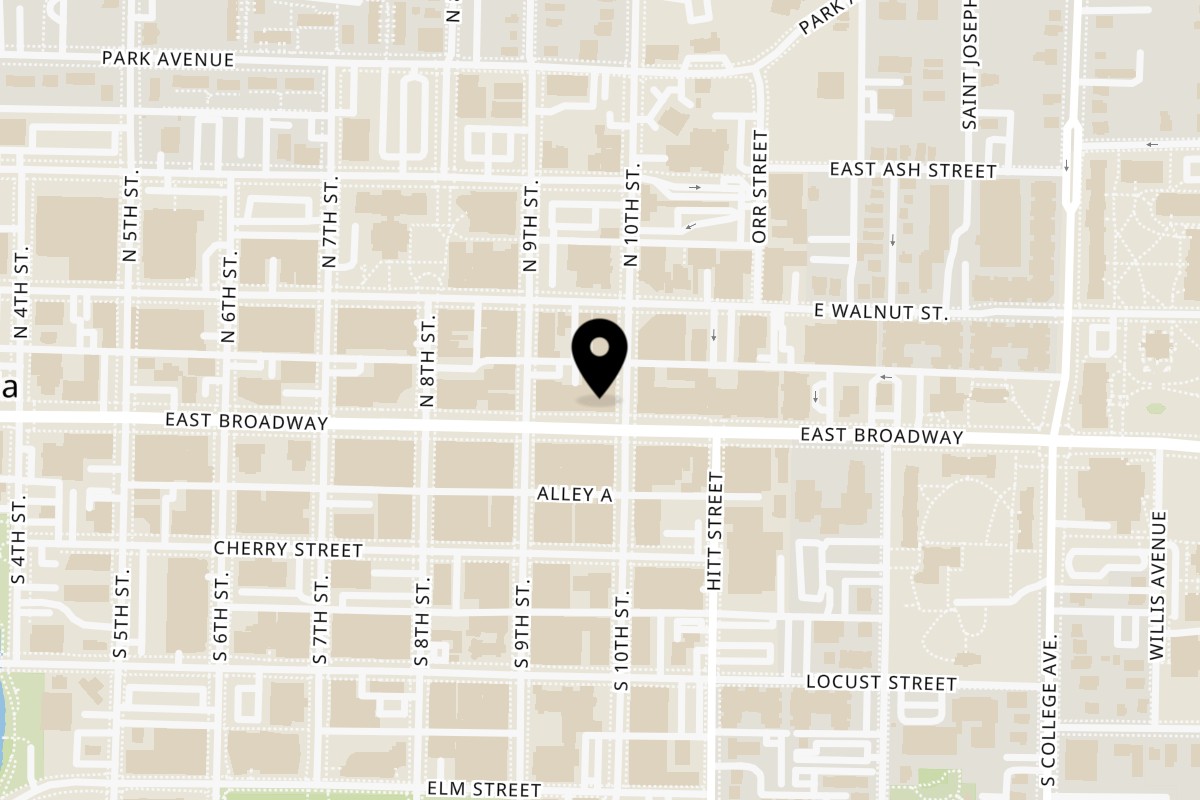 Map showing the location of El Fogón Veracruzano on 923 E Broadway in Columbia